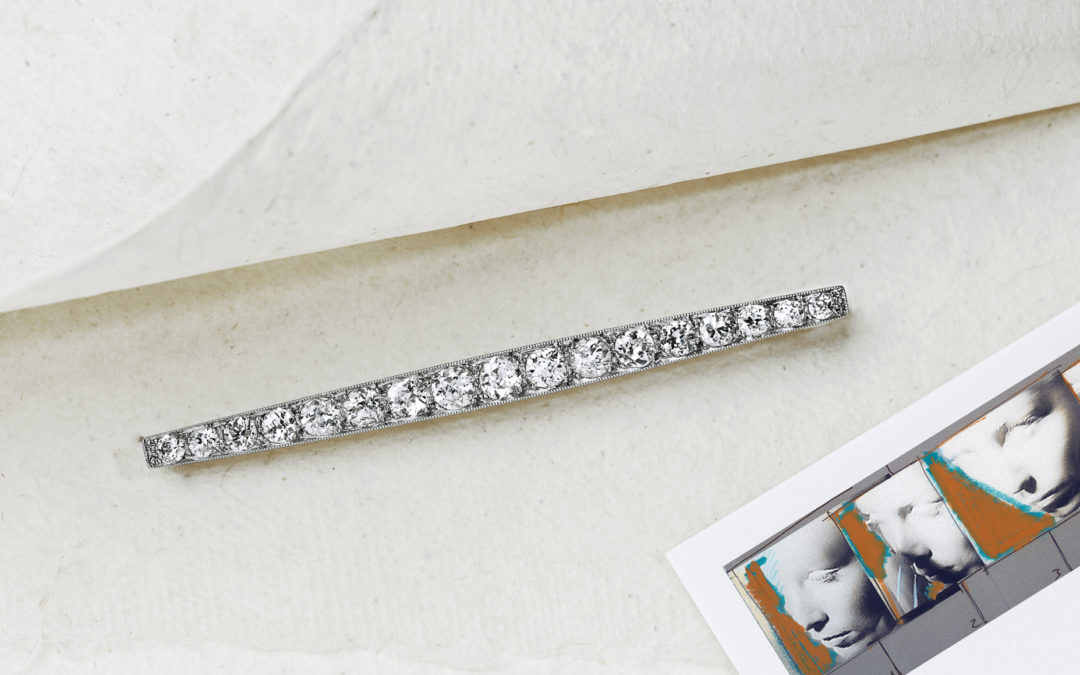 Barrette Art déco platine et diamants