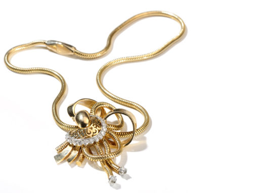 Collier époque 1950 or et diamants