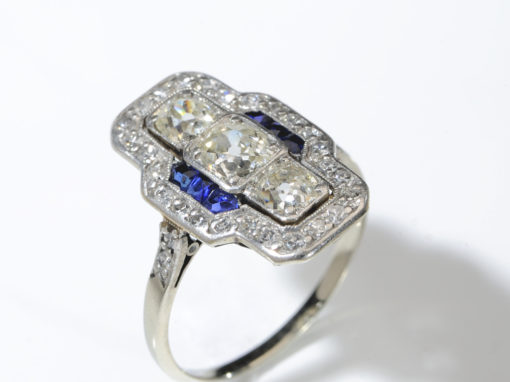 Bague Art déco avec diamants centraux